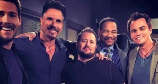 Chaz Bono e Dan Martin sul set di Beautiful