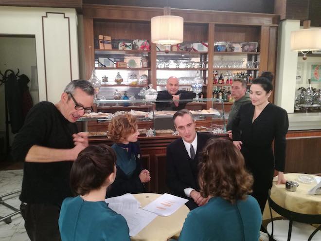 Jgor Barbazza (Oscar Bacchini) sul set de Il paradiso delle signore