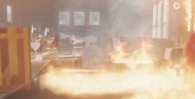 Christoph rischia di morire in un incendio, Tempesta d'amore © ARD Screenshot