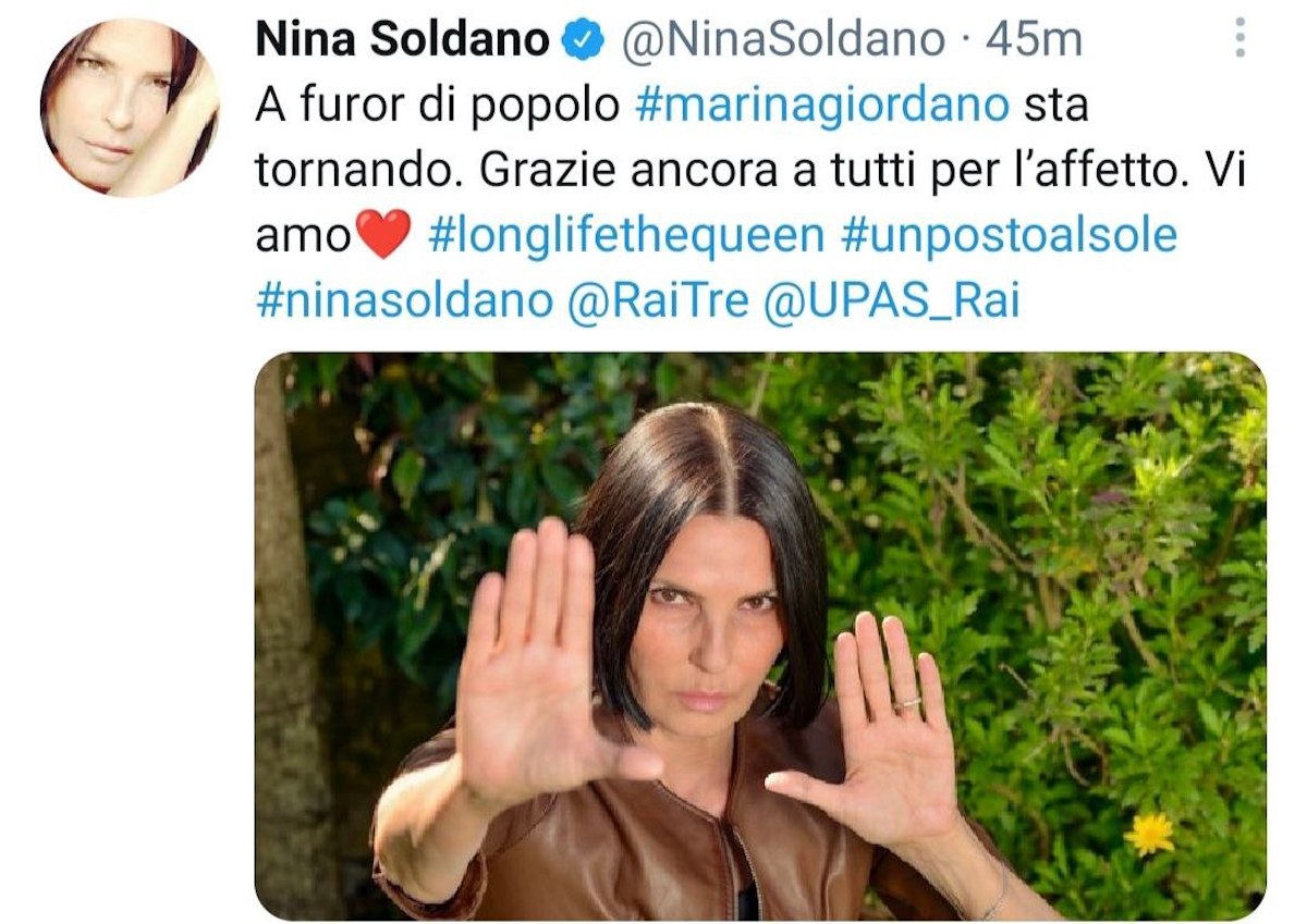 Il ritorno di Marina Giordano