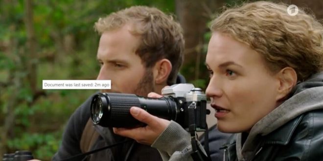 Maja e Florian cercano il lupo nel bosco, Tempesta d'amore © ARD (Screenshot)