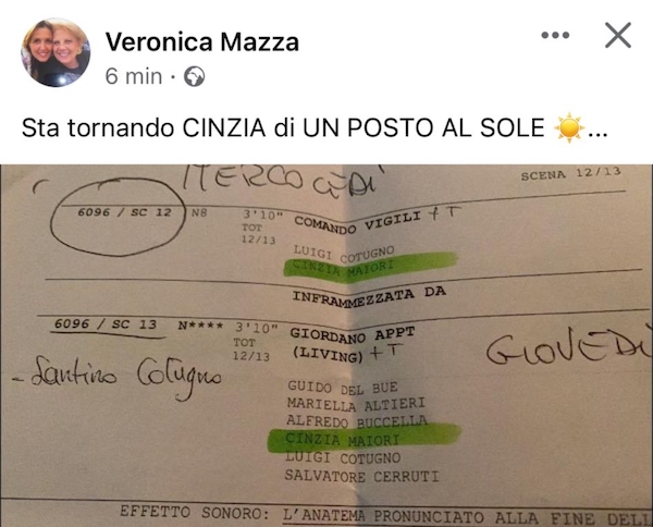 Il ritorno di Cinzia